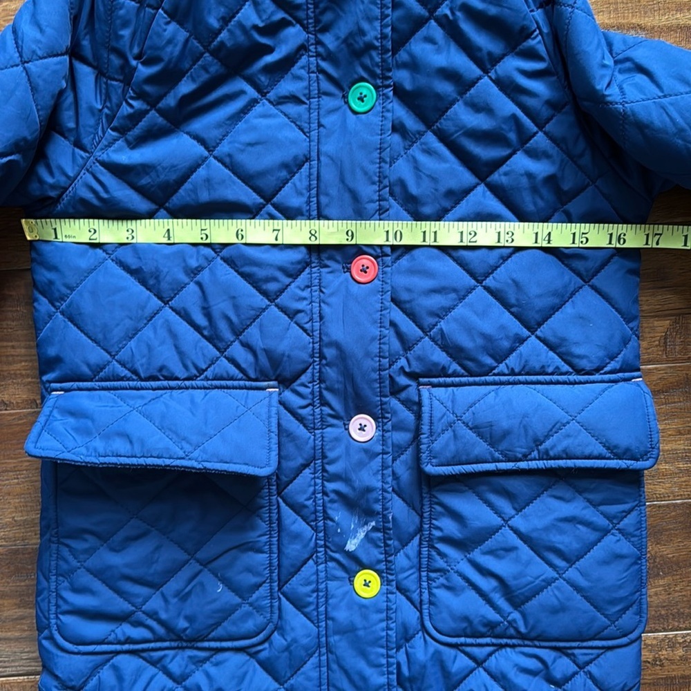 Boden Longline Quilted College Navy Puffer Waterproof Parka Coat, Kids Size 6/7 - Picture 2 of 11